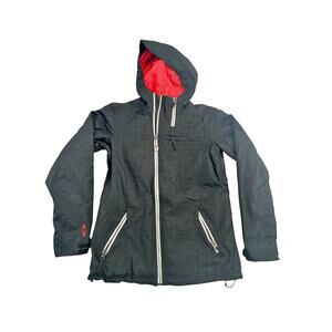 SIMS Snowboarding Jacket Charcoal Black Hooded Womens MEDIUM